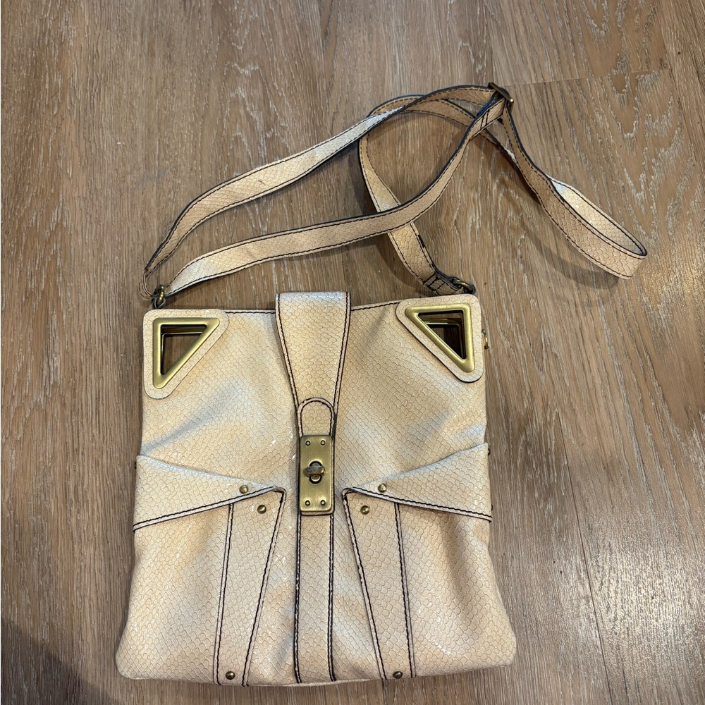 Jessica Simpson Tan Crossbody Bag with Gold Details